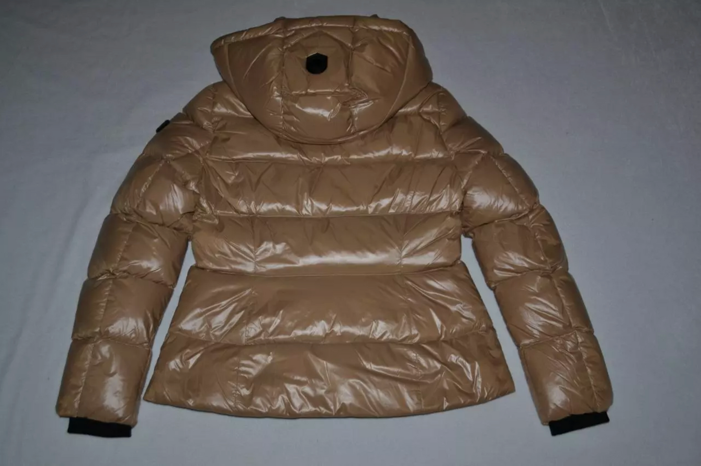 Madalyn Lustrous Light Down Jacket With Hood In Brown (Size: 40)