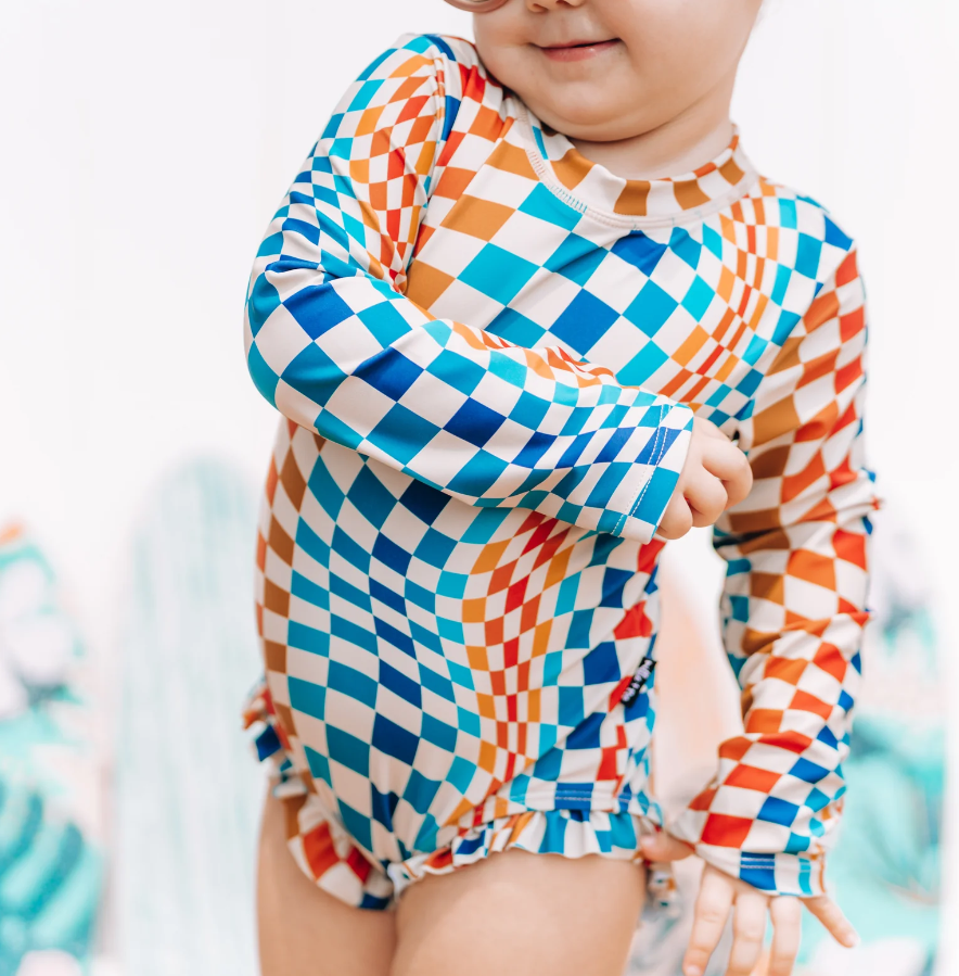 RUFFLE RASH GUARD- Groovy Check
