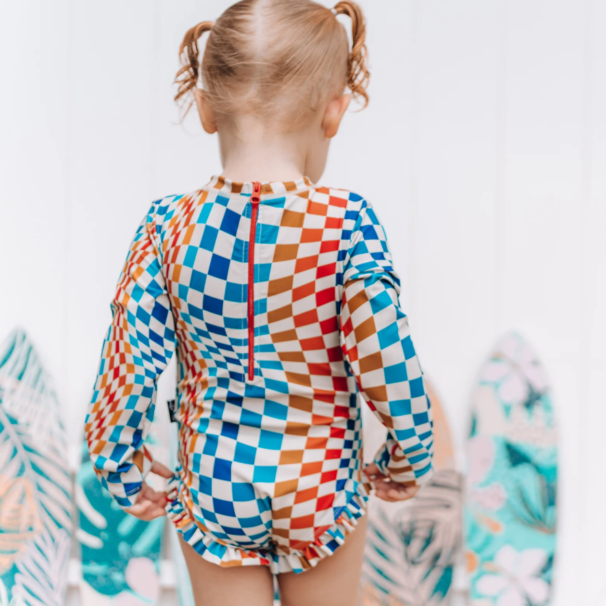 RUFFLE RASH GUARD- Groovy Check