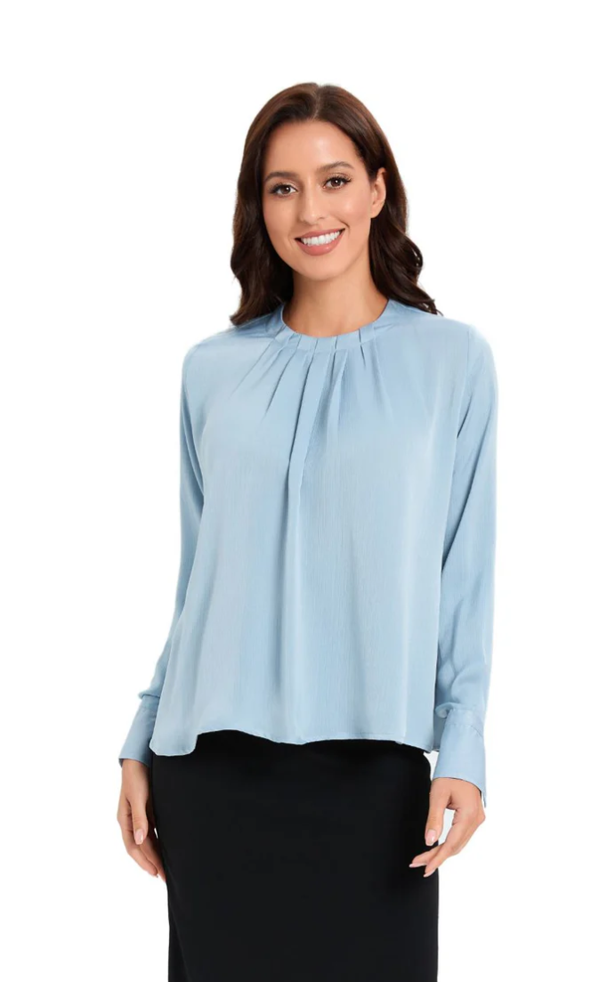 Serene Skyline Blue Top
