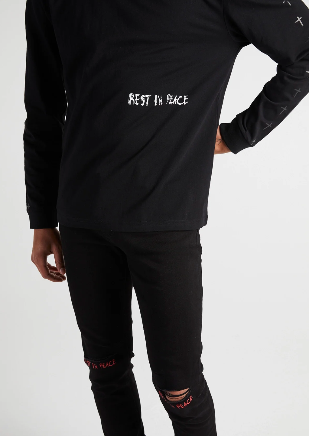 RTA LAWRENCE LONG SLEEVE TEE | BLACK CROSS