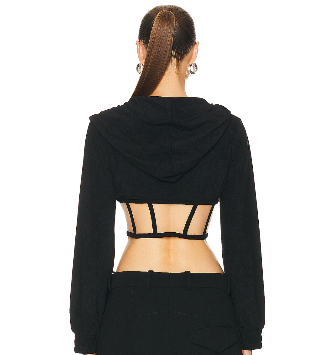 RTA Nora Zip Hoodie in Black (Size: Small)