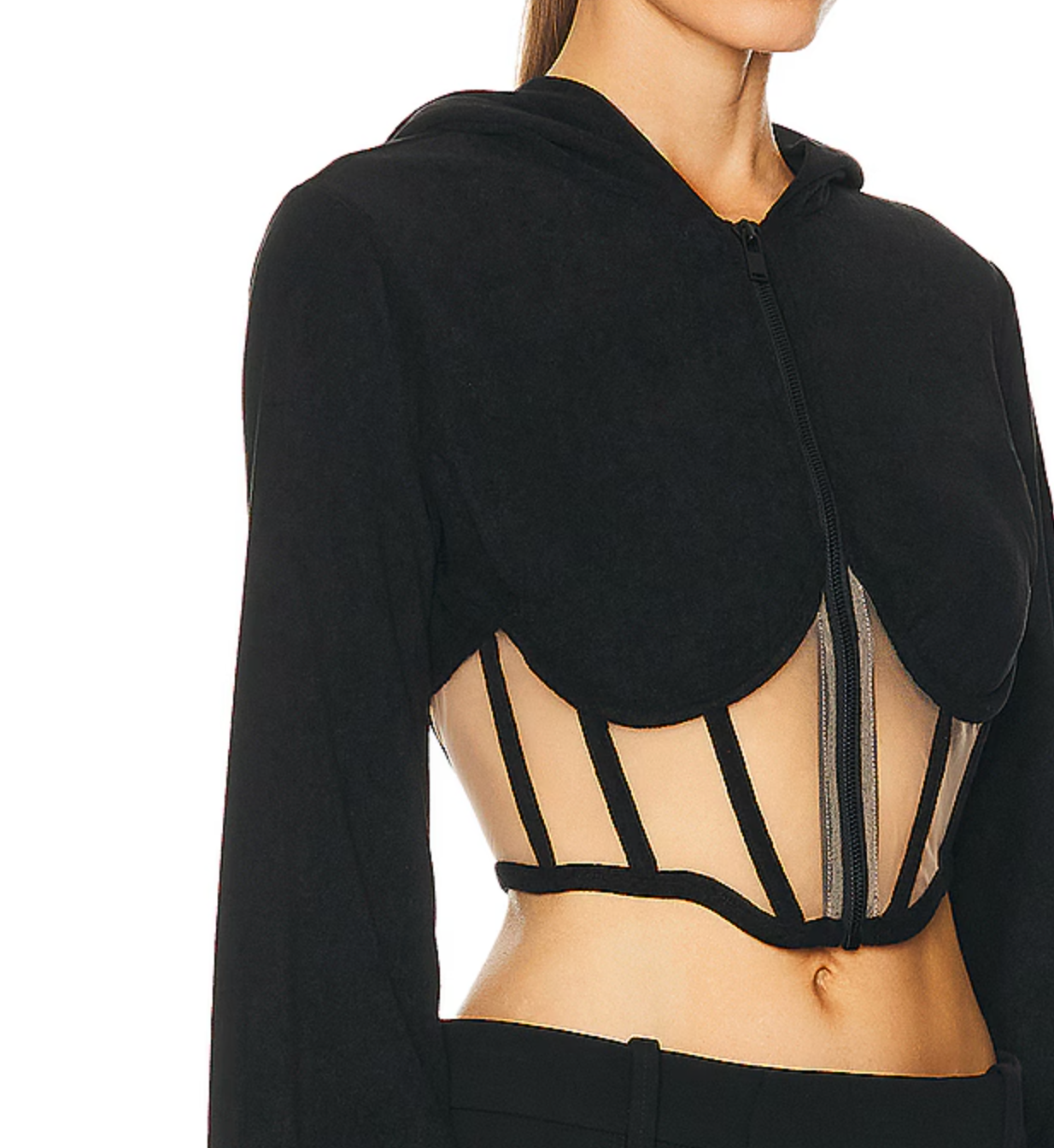 RTA Nora Zip Hoodie in Black (Size: Small)