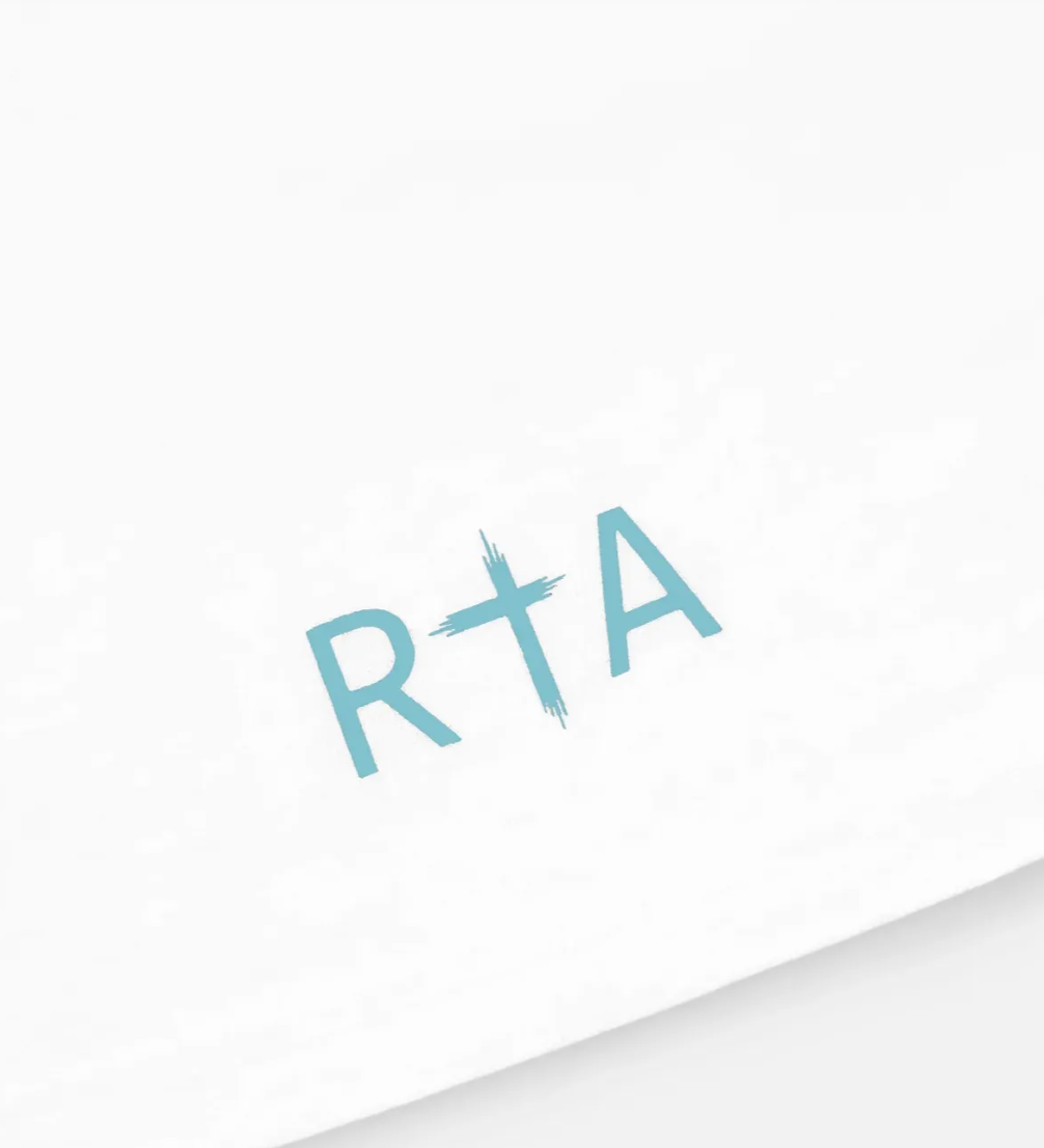 RTA LAWRENCE LONG SLEEVE TEE | WHITE BLUE SLEEVE CROSS (Size XS)